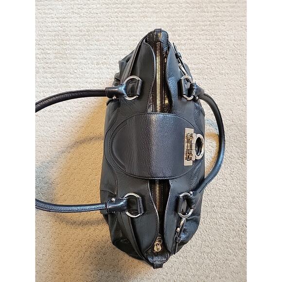 Salvatore Ferragamo Black Leather Bag Purse Authenticated - Picture 9 of 16